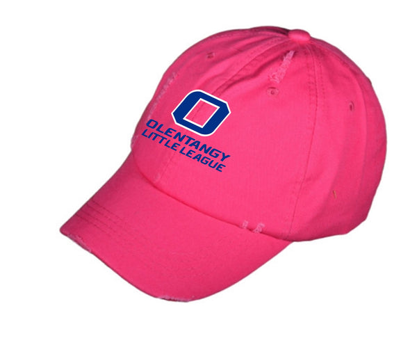 Pink OLL Distressed Cap