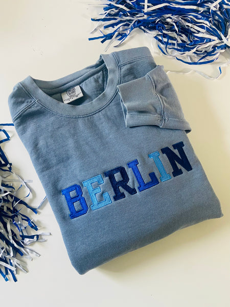 Berlin Embroidered Garment Dyed Crew