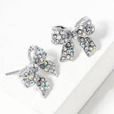 Royal Crystal Bow Stud Earrings