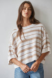 Ivory Mocha Striped Sweater