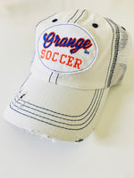 Orange Soccer Distressed Hat
