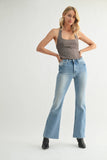 Mid Rise Straight Bootcut Denim
