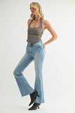 Mid Rise Straight Bootcut Denim