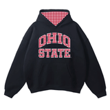 Ohio State OSU Buckeyes Black Gingham Hoodie