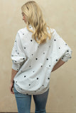 Heart Embroidery Oversized Shirt