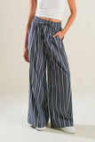 STRIPED WIDE LEG PANTS