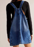 Denim Mini Overalls Dress