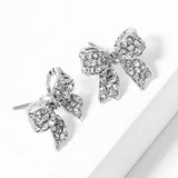 Royal Crystal Bow Stud Earrings