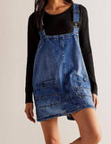 Denim Mini Overalls Dress