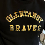 Olentangy Braves Gold Glitter (or Puff Metallic) Unisex Crewneck