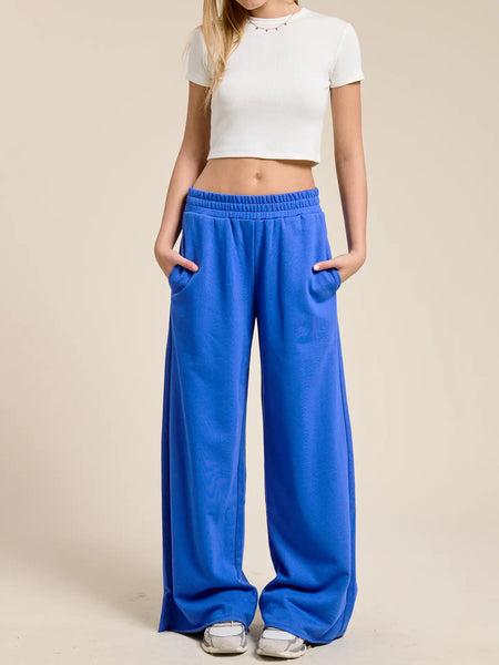 Royal Wide Leg Cotton Sweats