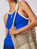 Color Block Ribbed Slim Tank Top