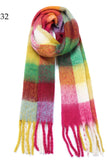 Chunky Plaid Multi Color Brushed Scarf
