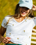 Sunflower Fields Embroidered Tee