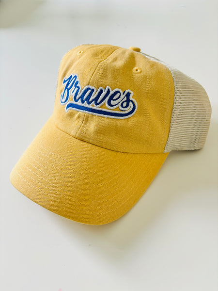 Braves Script Light Yellow Cap