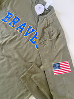 Military Green Braves Long Sleeve T-Shirt