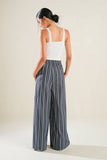 STRIPED WIDE LEG PANTS