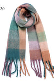 Chunky Plaid Multi Color Brushed Scarf