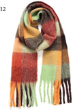 Chunky Plaid Multi Color Brushed Scarf