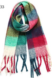 Chunky Plaid Multi Color Brushed Scarf