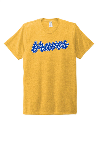 braves Suncatcher Gold Unisex Triblend T-Shirt