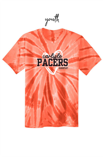 Youth Carlisle Pacers Orange Tie-Dye T-Shirt