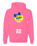 Cubs Softball Bow Hoodie (more colors)