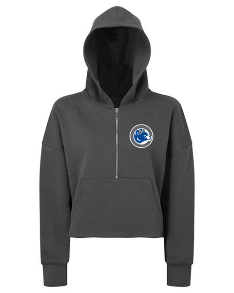Women's Cubs Softball Cropped Half Zip Hoodie