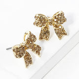 Royal Crystal Bow Stud Earrings