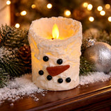 Snowman Flame LED Candle