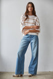 Ivory Mocha Striped Sweater