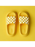 Checkered Slides (yellow & royal)
