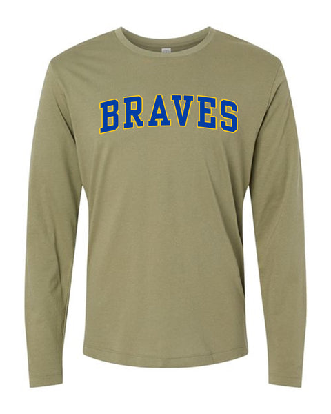 Military Green Braves Long Sleeve T-Shirt