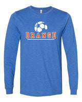 Orange Soccer Royal Heather Long Sleeve Unisex T