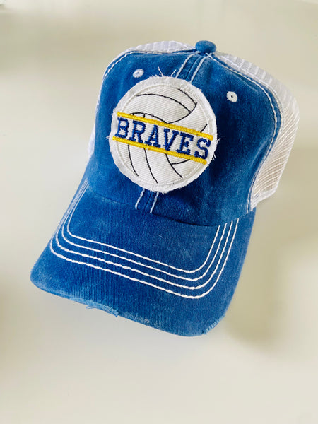Braves Volleyball Distressed Hat